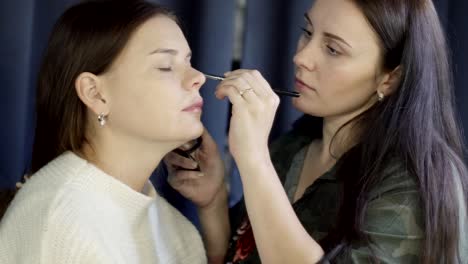 Specialist-doing-makeup-for-model