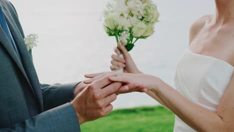 Bride-and-Groom-Exchanging-Rings