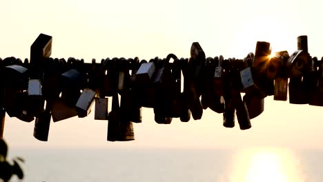 Wedding-locks-hang-on-the-bridge-railings