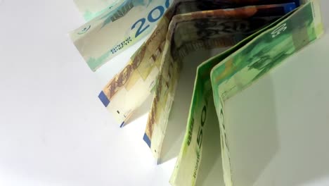 Israeli-money.-Shekels-of-Israel-in-motion