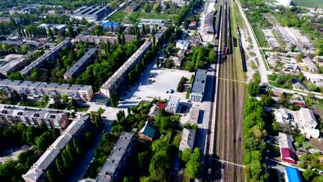 Panoramic-Aerial-drone-view-of-city