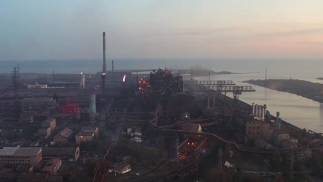 Blast-furnaces-by-the-sea-in-the-evening.