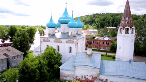 Catedral-de-la-Anunciación-en-el-tiro-aéreo-de-Gorokhovets,-Rusia,