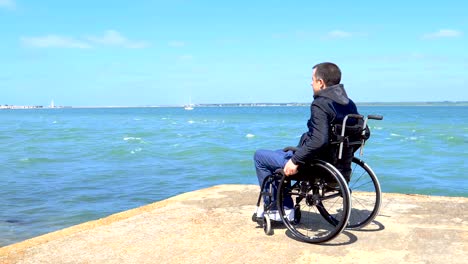 Disabled-young-man-sitting-in-a-wheelchair