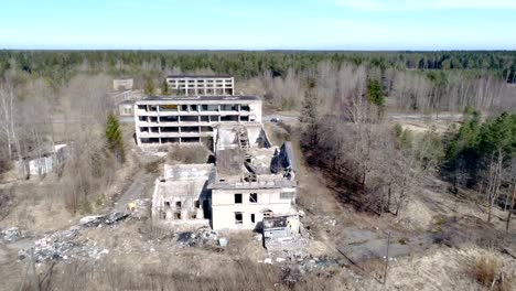 The-aerial-view-of-the-ruined-property-from-the-war