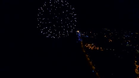 Aerial:-Fireworks-at-night