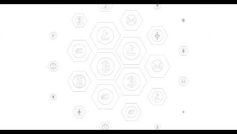 Loopable-fondo-de-malla-con-los-iconos-de-cryptocurrency