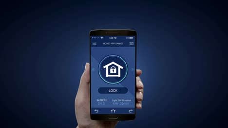 Touching-IoT-smart-phone,-mobile-application,-Home-security-lock-energy-saving-efficiency-control,-Smart-home-appliances,--internet-of-things.