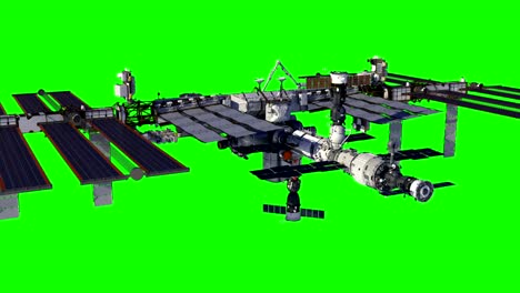 Flying-Around-International-Space-Station.-Green-Screen.