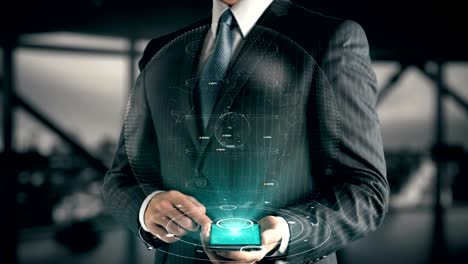 Businessman-with-Options-Investment-hologram-concept