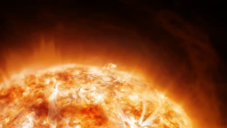 Animation-der-koronalen-Emissionen-und-Protuberanzen-auf-der-Sonne-im-Weltraum