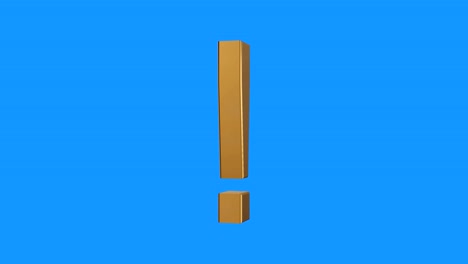 soft-gold-exclamation-mark-sign-spinning-animation-seamless-loop-on-blue-background---new-quality-unique-financial-business-animated-dynamic-motion-video-footage