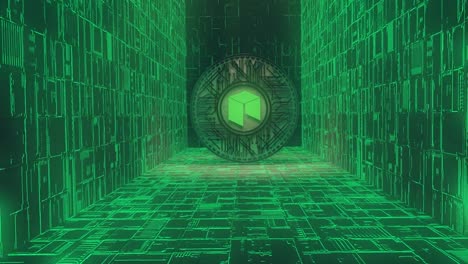 Neo-Münze-(NEO)-Blockchain-Kryptowährung-Altcoin-3D-Render