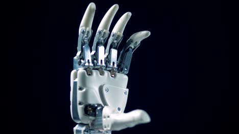 Palm-and-fingers-of-a-robotic-hand-are-moving