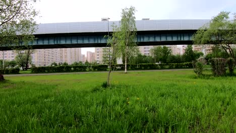 Überirdische-U-Bahn-über-dem-Park