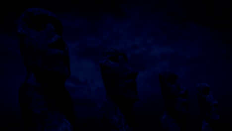 Easter-Island-Head-Statues-At-Night