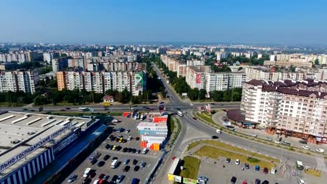 Panoramic-Aerial-drone-view-of-modern-city