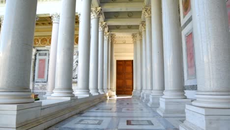 Walking-along-the-columns-in-Basilica-of-Saint-Paul