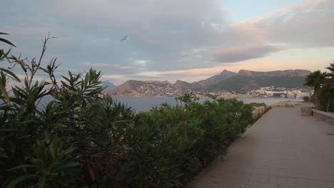 walkway-around-the-mountain-Ifach-in-Calpe,-Spain