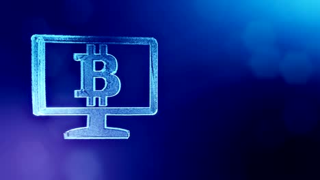 bitcoin-logo-inside-the-monitor.-Financial-background-made-of-glow-particles-as-vitrtual-hologram.-Shiny-3D-loop-animation-with-depth-of-field,-bokeh-and-copy-space.-Blue-color-v2