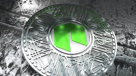 Neo-Münze-(NEO)-Blockchain-Kryptowährung-Altcoin-3D-Render