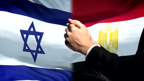 Israel-sanctions-Egypt,-chained-arms,-political-or-economic-conflict,-trade-ban