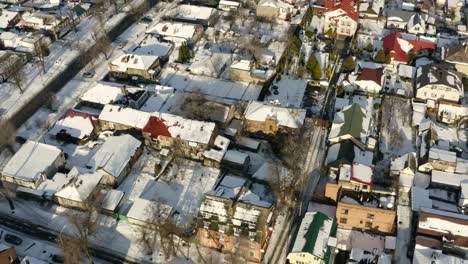 Aerial-view-of-Dnipro-city-rooftops-patio.-Winter-cityscape-background-in-sunny-day.