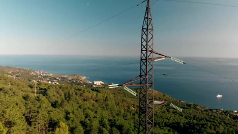 High-voltage-tower-sky