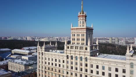 Aerial-view;-drone-flight-neat-the-main-educational-institution