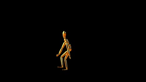 Funny-golden-mannequin-robot-dance,-seamless-loop,-against-black