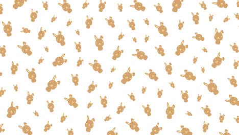 Easter-Eggs-with-rabbit,-carrot-and-clover-pattern-pop-up-loop-animation-4K-on-white-background