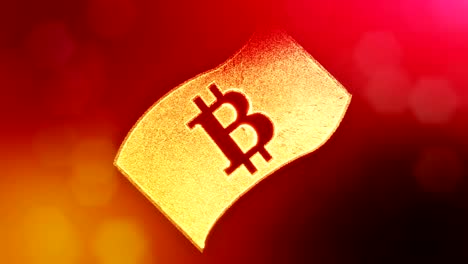 bitcoin-on-a-paper-banknote.-Financial-background-made-of-glow-particles-as-vitrtual-hologram.-Shiny-3D-loop-animation-with-depth-of-field,-bokeh-and-copy-space..-Red-background-v1