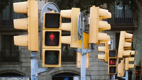 Traffic-light.-Yellow-traffic-light-with-green-light