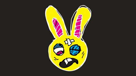 Kids-drawing-black-Background-with-theme-of-rabbit