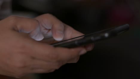 Close-up-woman-hands-texting-message-on-mobile-smart-phone-for-communication.