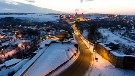 Alte-Festung-in-der-alten-Stadt-von-Kamyanets-Podilsky,-Ukraine