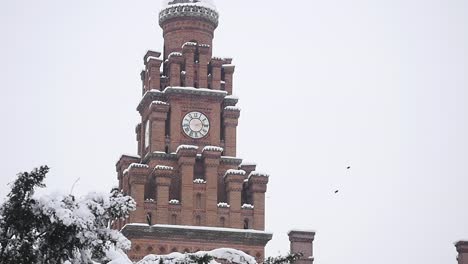 Chernivtsi-Universität-(die-ehemalige-Residenz-Metropoliten),-Ukraine.-Winter