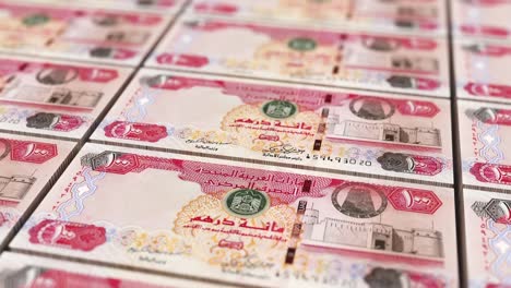 Arab-Money-VAE-100-Dirham-Banknoten-Looping-Hintergrund