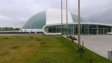 Entrance-of-Georgian-Parliament-building-in-Kutaisi,-legislative-assembly