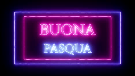 Animation-neonZeichen-"Buona-Pasqua",-Happy-Easter-in-italienischer