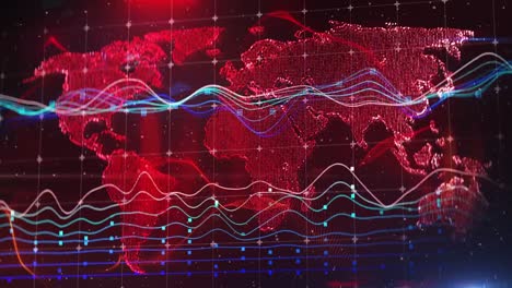 Abstract-stock-market-or-financial-news-background,-graphs-and-charts,-world-map