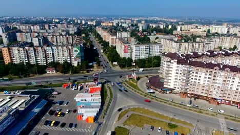 Panoramic-Aerial-drone-view-of-modern-city