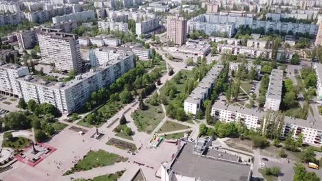 Aerial-panoramic-view-of-Stary-Oskol-cityscape