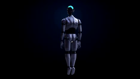 Detección-de-rotación-de-3D-robot-Cuerpo-blanco-de-la-piel.