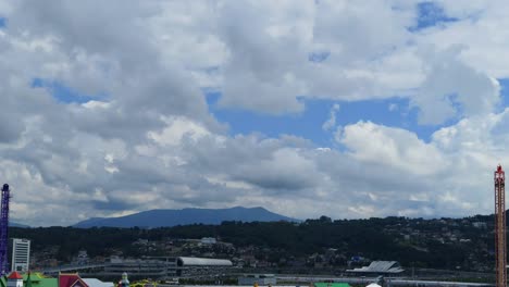 High-resolution-4k-time-lapse-video-of-cloudscape-movement-over-Caucasian-mountains-in-Sochi-before-sunset