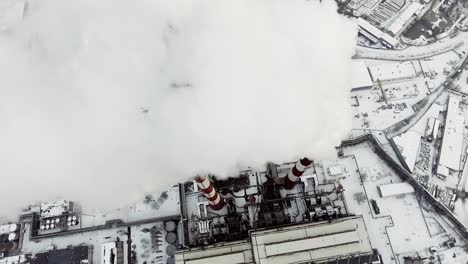 Aerial-view-of-a-smokestacks