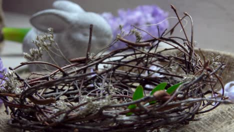 Naturally-dyed-blue-eggs-are-laid-in-the-Easter-nest