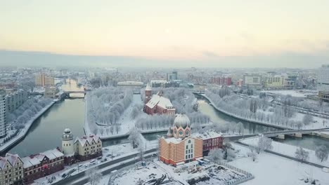 Cityscape-of-Kaliningrad-in-winter