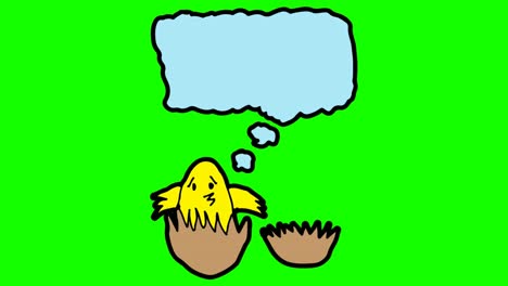 Kids-drawing-green-Background-with-theme-of-speech-bubbles-and-chicken-hatch