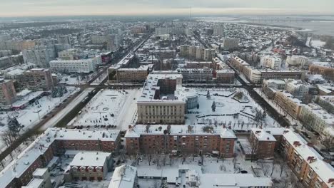 Winter-city-in-the-snow-with-a-bird's-eye-view.